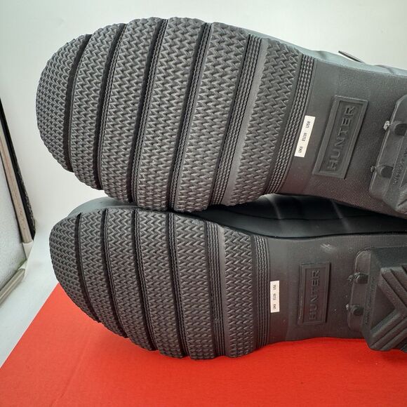 New Hunter Women's Black Original Short Back Adjustable Rain Boots Size 8 - Picture 7 of 14